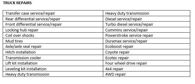 Truck Repairs - Bret's Autoworks